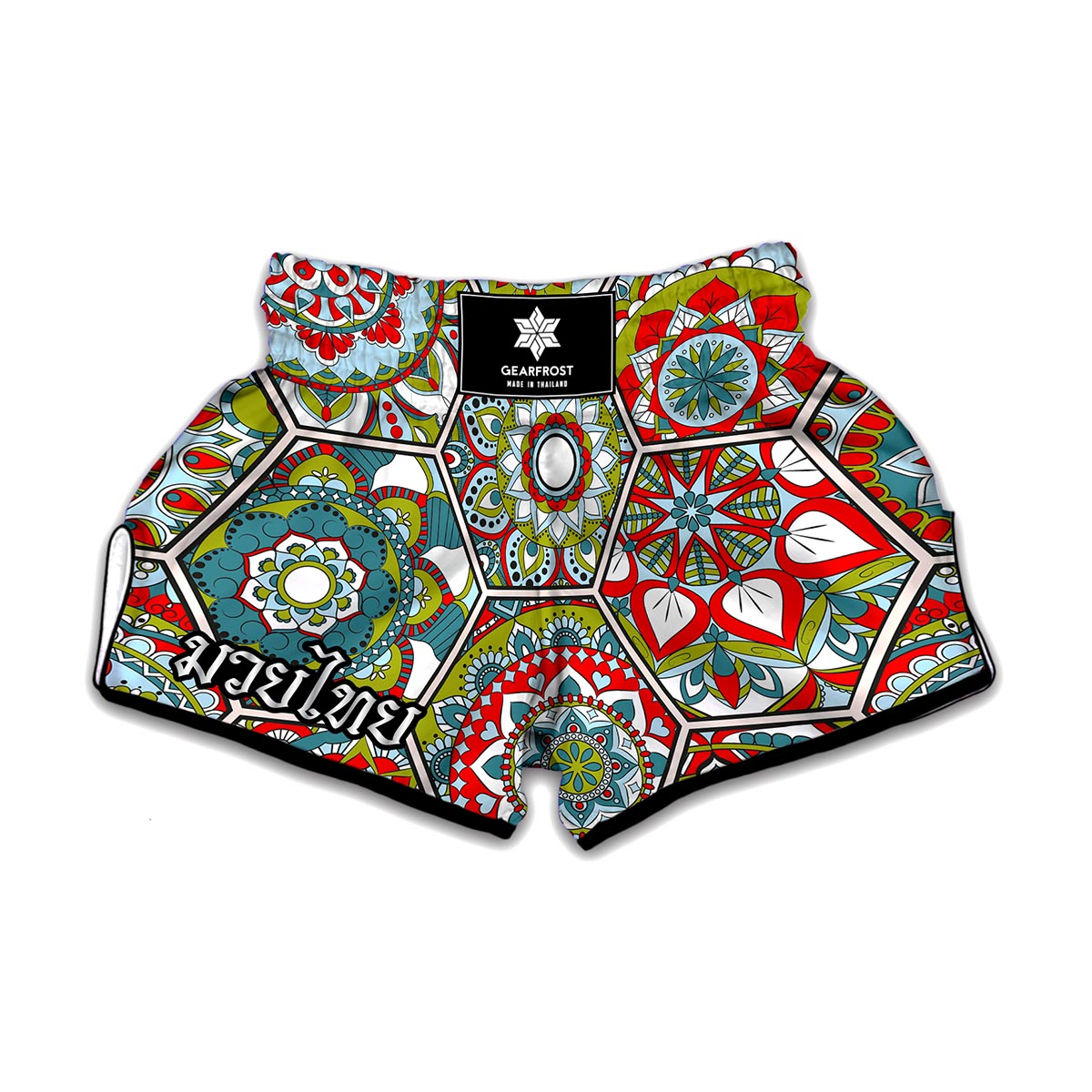 Oriental Mandala Bohemian Pattern Print Muay Thai Boxing Shorts