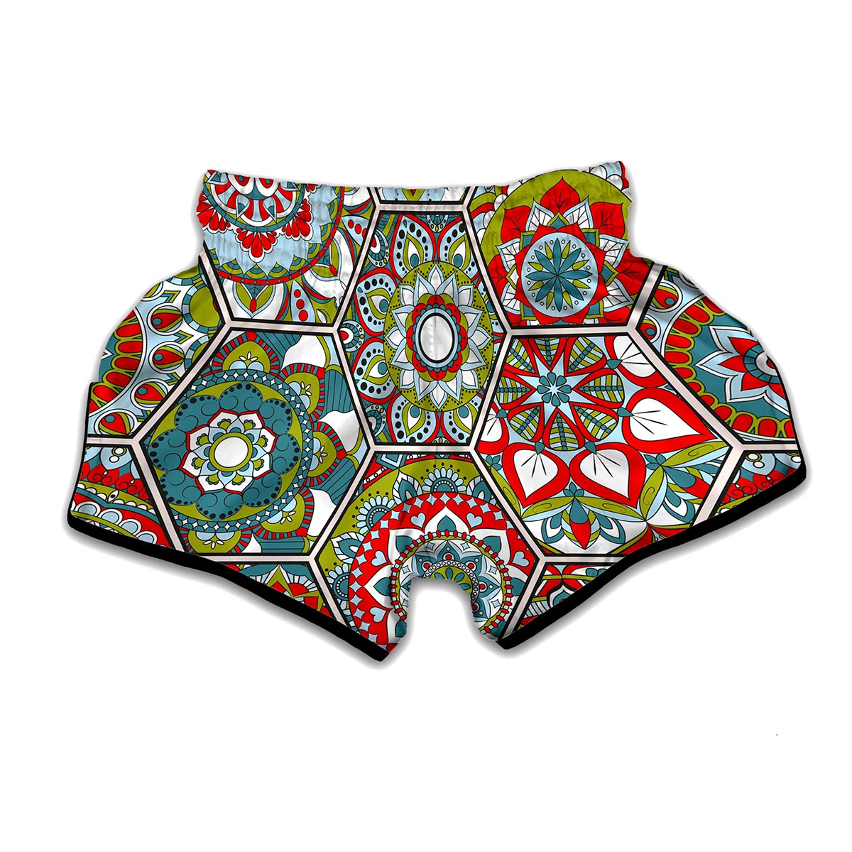 Oriental Mandala Bohemian Pattern Print Muay Thai Boxing Shorts
