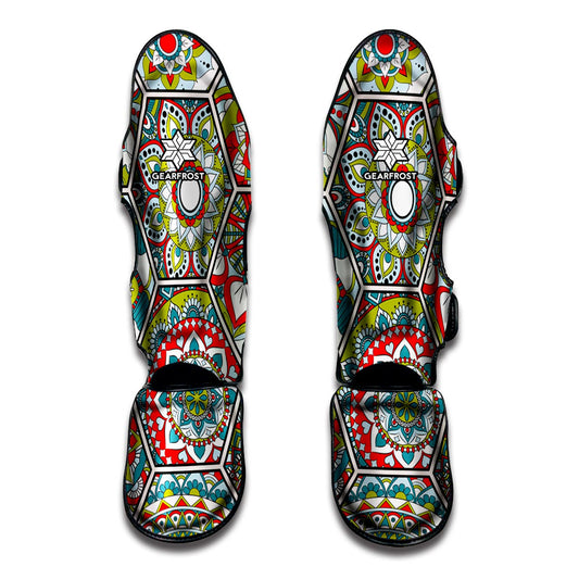 Oriental Mandala Bohemian Pattern Print Muay Thai Shin Guard