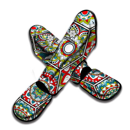 Oriental Mandala Bohemian Pattern Print Muay Thai Shin Guard