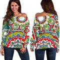 Oriental Mandala Bohemian Pattern Print Off The Shoulder Sweatshirt