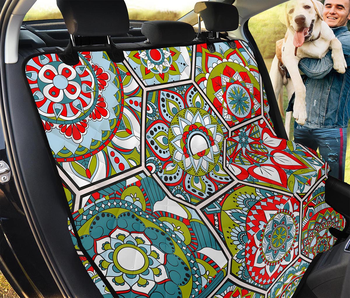 Oriental Mandala Bohemian Pattern Print Pet Car Back Seat Cover