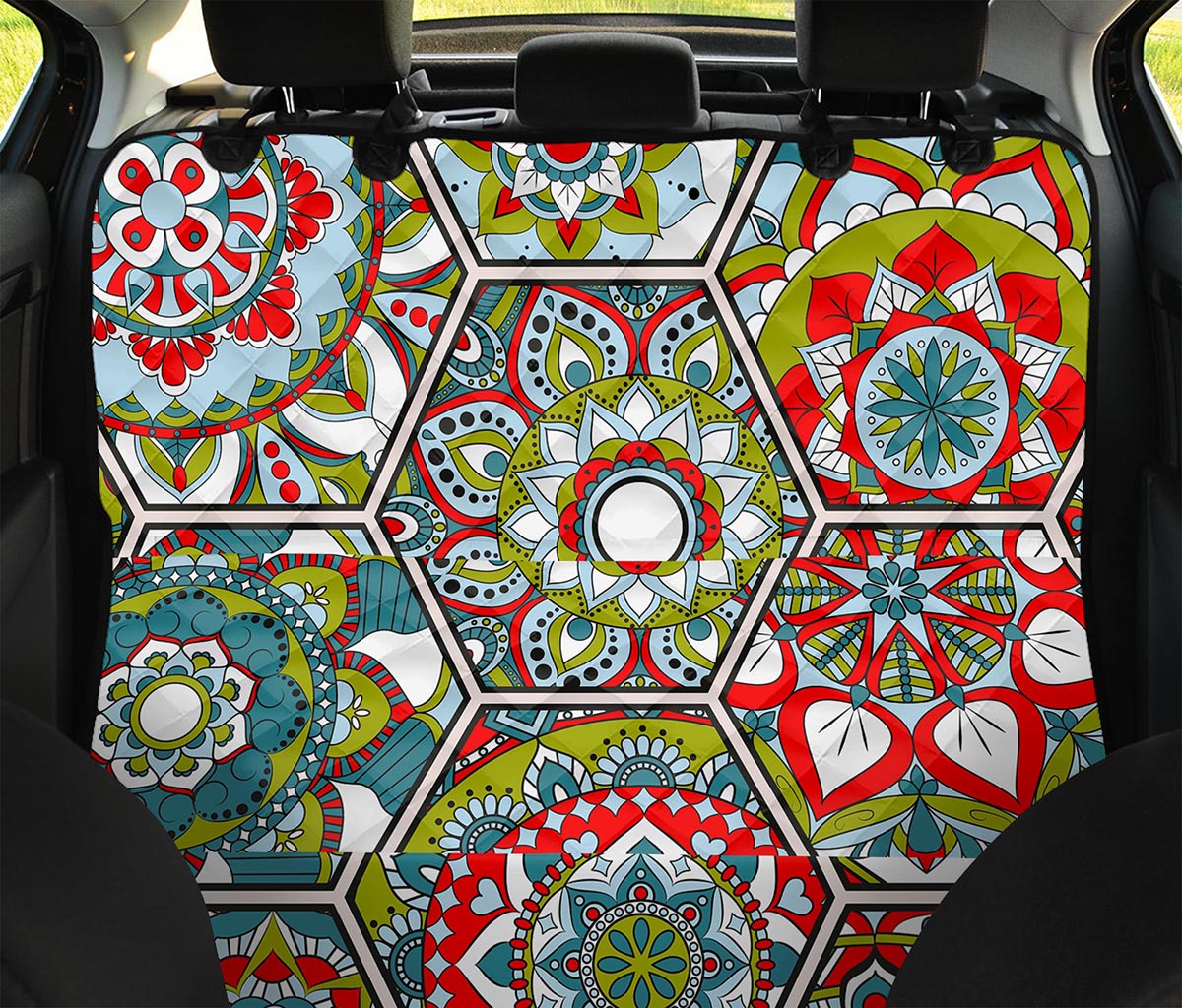 Oriental Mandala Bohemian Pattern Print Pet Car Back Seat Cover