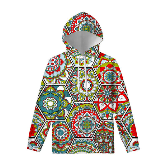 Oriental Mandala Bohemian Pattern Print Pullover Hoodie