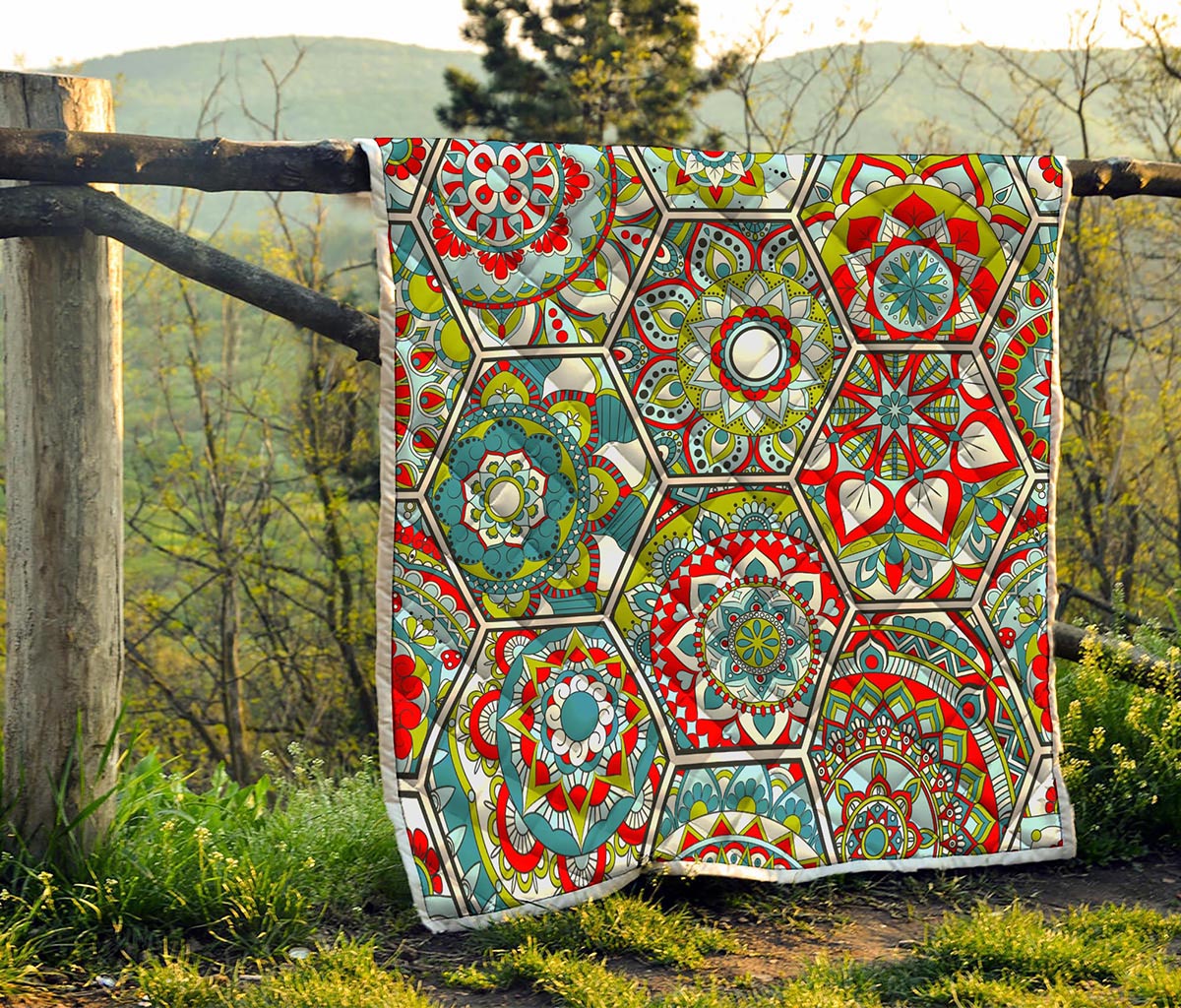 Oriental Mandala Bohemian Pattern Print Quilt