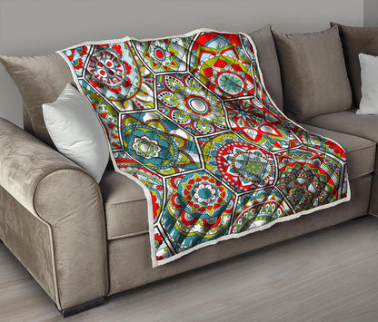 Oriental Mandala Bohemian Pattern Print Quilt