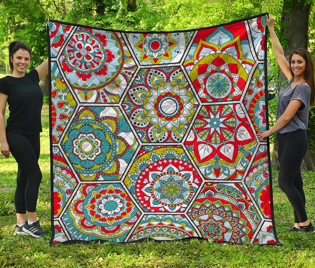 Oriental Mandala Bohemian Pattern Print Quilt
