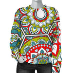 Oriental Mandala Bohemian Pattern Print Women's Crewneck Sweatshirt GearFrost