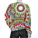 Oriental Mandala Bohemian Pattern Print Women's Crewneck Sweatshirt GearFrost