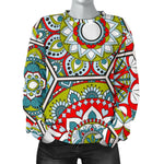 Oriental Mandala Bohemian Pattern Print Women's Crewneck Sweatshirt GearFrost