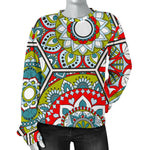 Oriental Mandala Bohemian Pattern Print Women's Crewneck Sweatshirt GearFrost