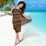 Ornament Egyptian Pattern Print Beach Sarong Wrap