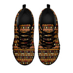 Ornament Egyptian Pattern Print Black Sneakers