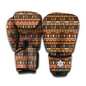 Ornament Egyptian Pattern Print Boxing Gloves