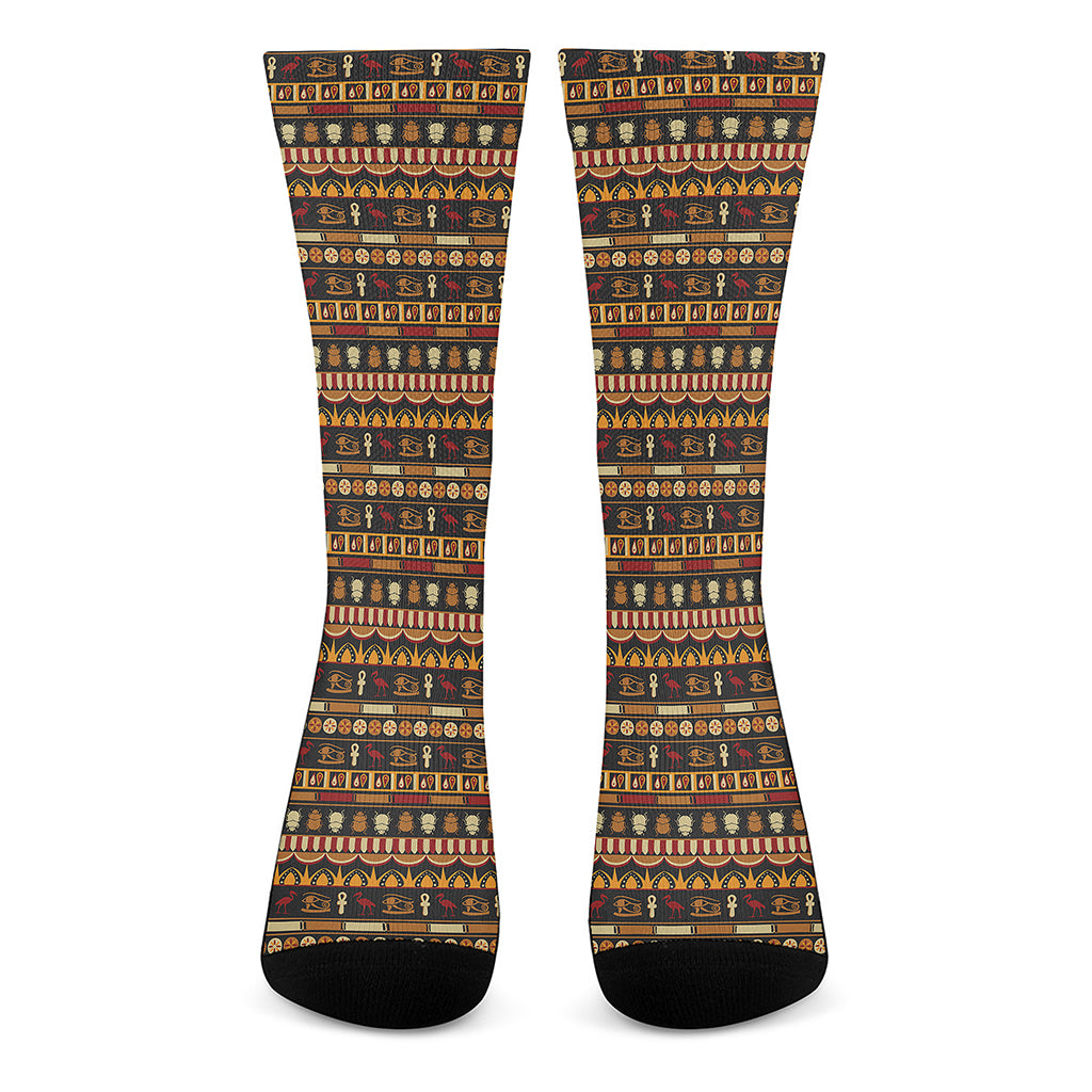 Ornament Egyptian Pattern Print Crew Socks