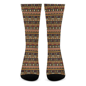 Ornament Egyptian Pattern Print Crew Socks