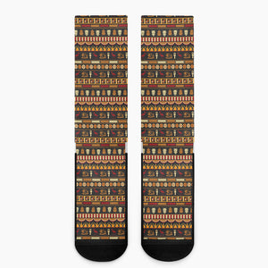 Ornament Egyptian Pattern Print Crew Socks