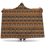 Ornament Egyptian Pattern Print Hooded Blanket