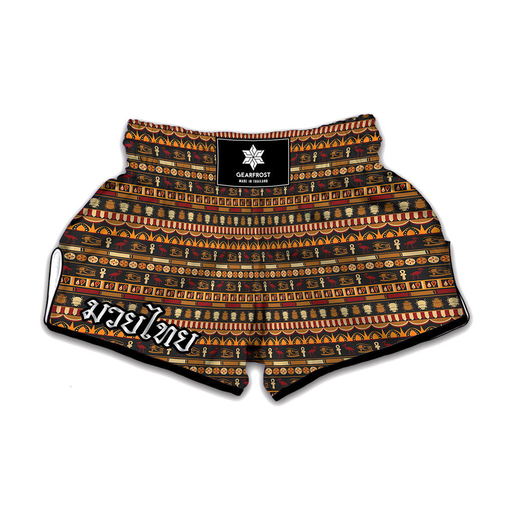 Ornament Egyptian Pattern Print Muay Thai Boxing Shorts