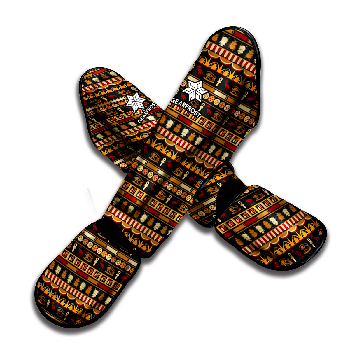 Ornament Egyptian Pattern Print Muay Thai Shin Guard