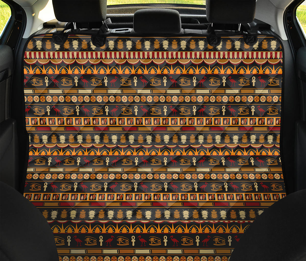 Ornament Egyptian Pattern Print Pet Car Back Seat Cover