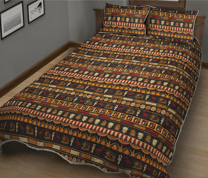 Ornament Egyptian Pattern Print Quilt Bed Set