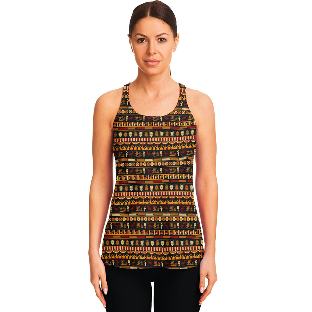 Ornament Egyptian Pattern Print Women's Racerback Tank Top