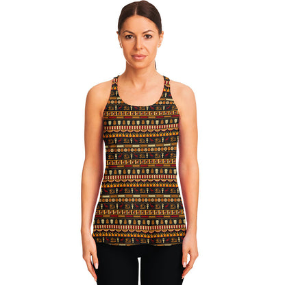 Ornament Egyptian Pattern Print Women's Racerback Tank Top