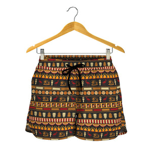 Ornament Egyptian Pattern Print Women's Shorts