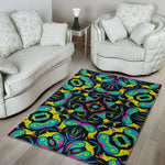 Ornament Psychedelic Trippy Print Area Rug GearFrost