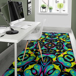 Ornament Psychedelic Trippy Print Area Rug GearFrost