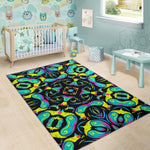 Ornament Psychedelic Trippy Print Area Rug GearFrost