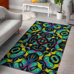Ornament Psychedelic Trippy Print Area Rug GearFrost
