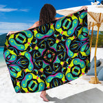 Ornament Psychedelic Trippy Print Beach Sarong Wrap