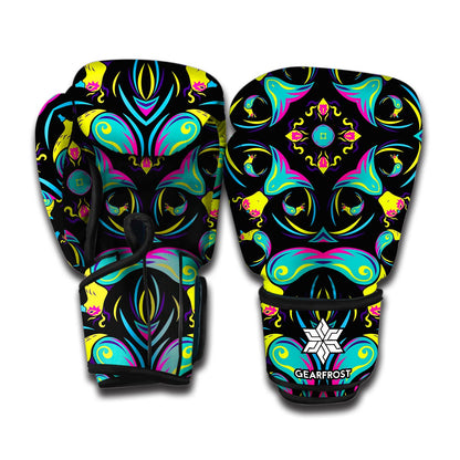 Ornament Psychedelic Trippy Print Boxing Gloves