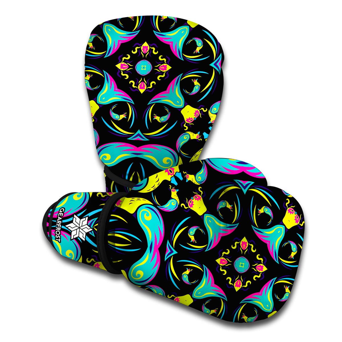 Ornament Psychedelic Trippy Print Boxing Gloves