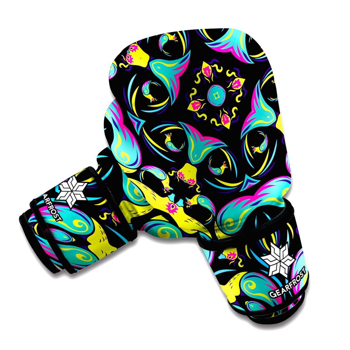 Ornament Psychedelic Trippy Print Boxing Gloves