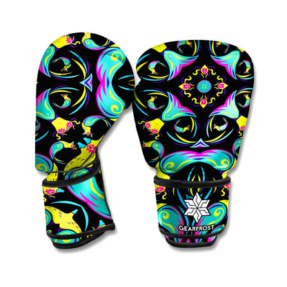 Ornament Psychedelic Trippy Print Boxing Gloves