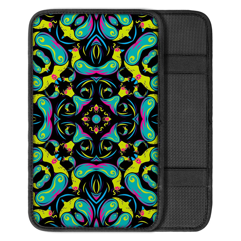 Ornament Psychedelic Trippy Print Car Center Console Cover