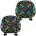 Ornament Psychedelic Trippy Print Car Headrest Covers