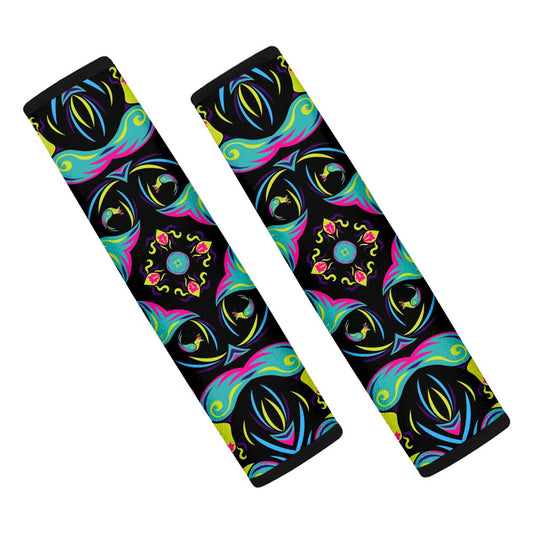 Ornament Psychedelic Trippy Print Car Seat Belt Covers