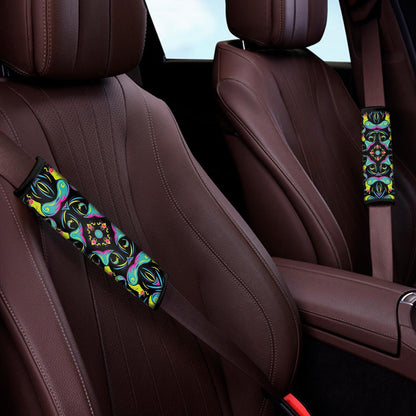 Ornament Psychedelic Trippy Print Car Seat Belt Covers