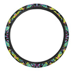 Ornament Psychedelic Trippy Print Car Steering Wheel Cover