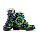 Ornament Psychedelic Trippy Print Comfy Boots GearFrost