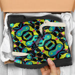 Ornament Psychedelic Trippy Print Comfy Boots GearFrost