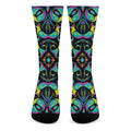Ornament Psychedelic Trippy Print Crew Socks
