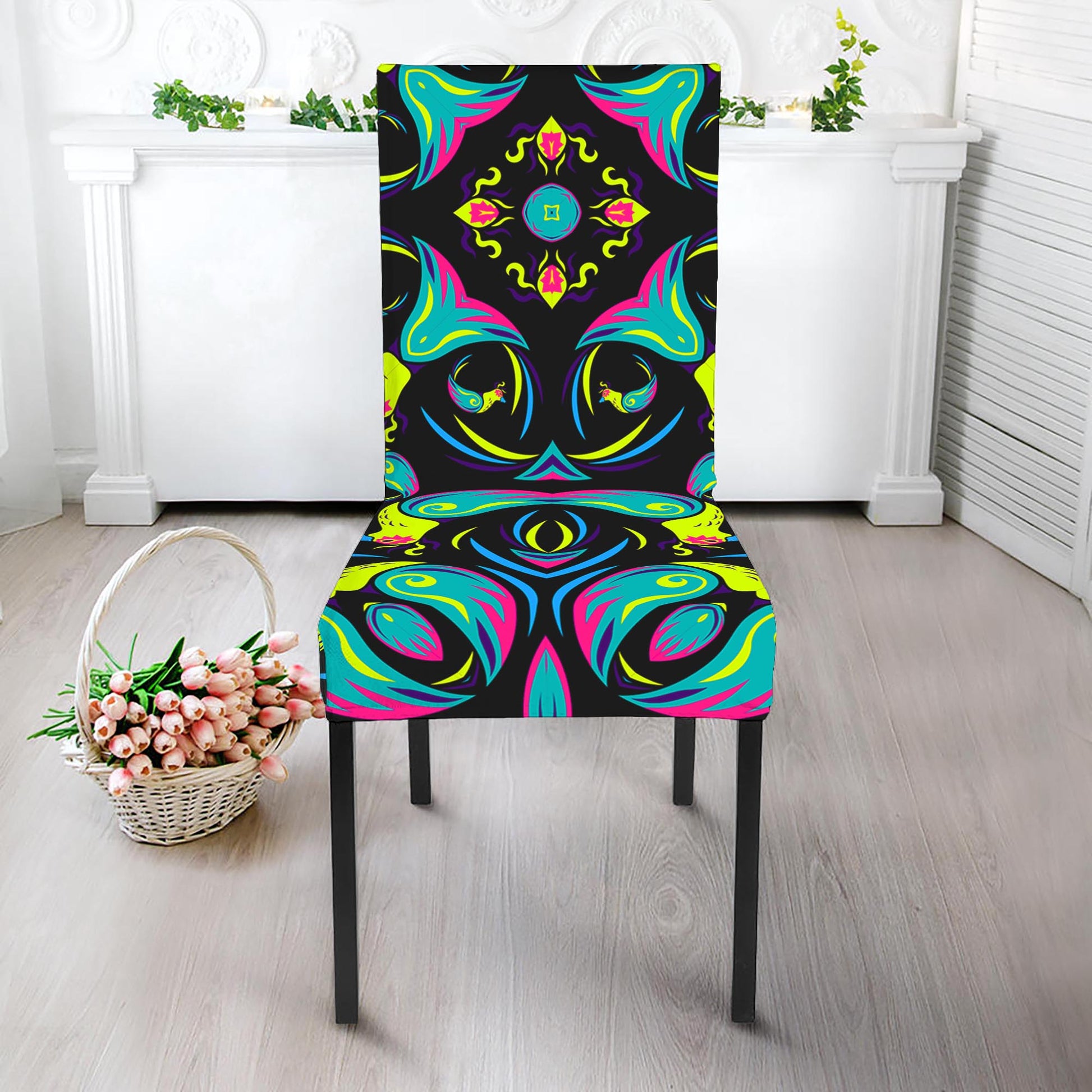 Ornament Psychedelic Trippy Print Dining Chair Slipcover