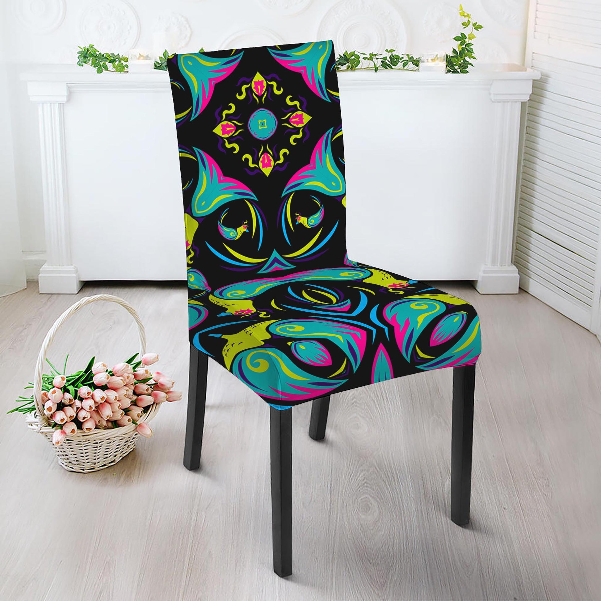Ornament Psychedelic Trippy Print Dining Chair Slipcover