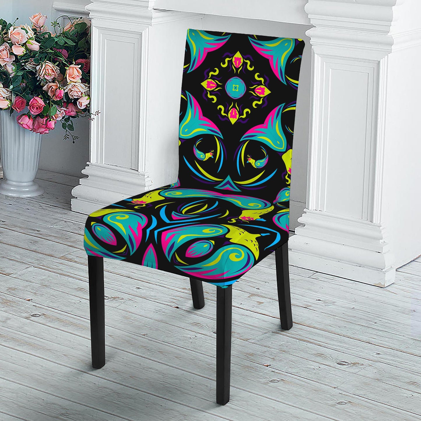 Ornament Psychedelic Trippy Print Dining Chair Slipcover