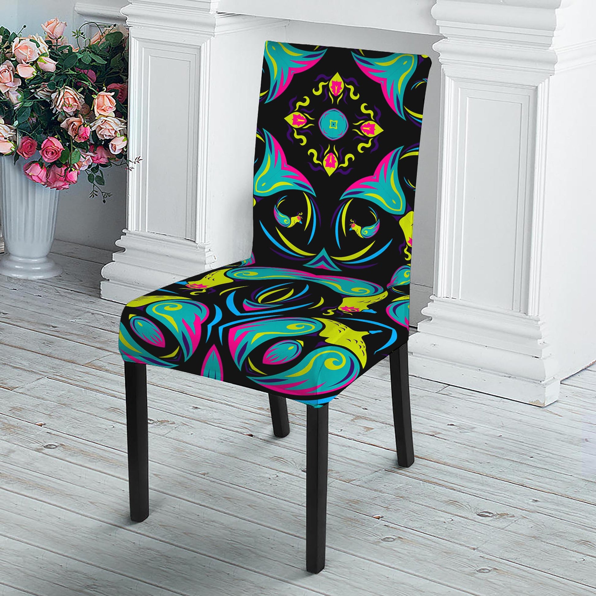 Ornament Psychedelic Trippy Print Dining Chair Slipcover